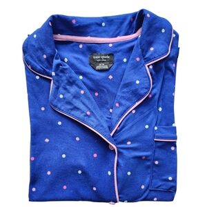 kate spade Blue and Pink Polka Dot Pajama Shirt